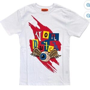 New Von Dutch Men's T-Shirt Flying Eyeball Heavyweight Short Sleeve Size Small